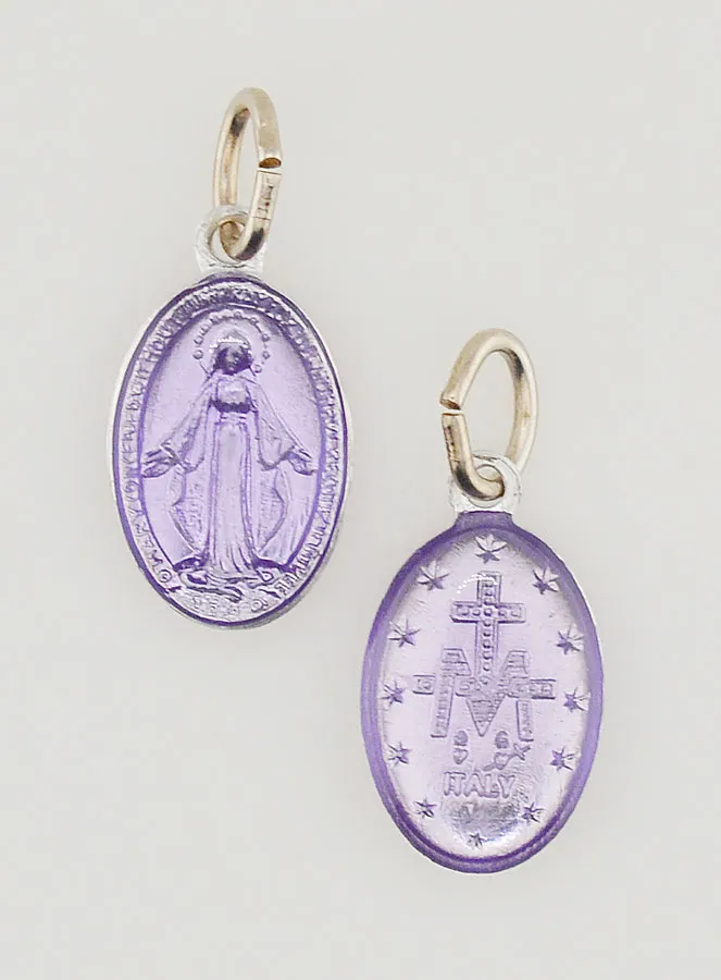 Purple Miraculous Medal - 14mm (pic 1)