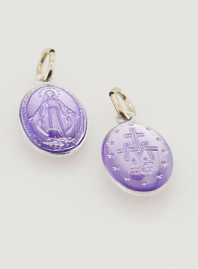 Purple Miraculous Medal - 14mm (pic 2)