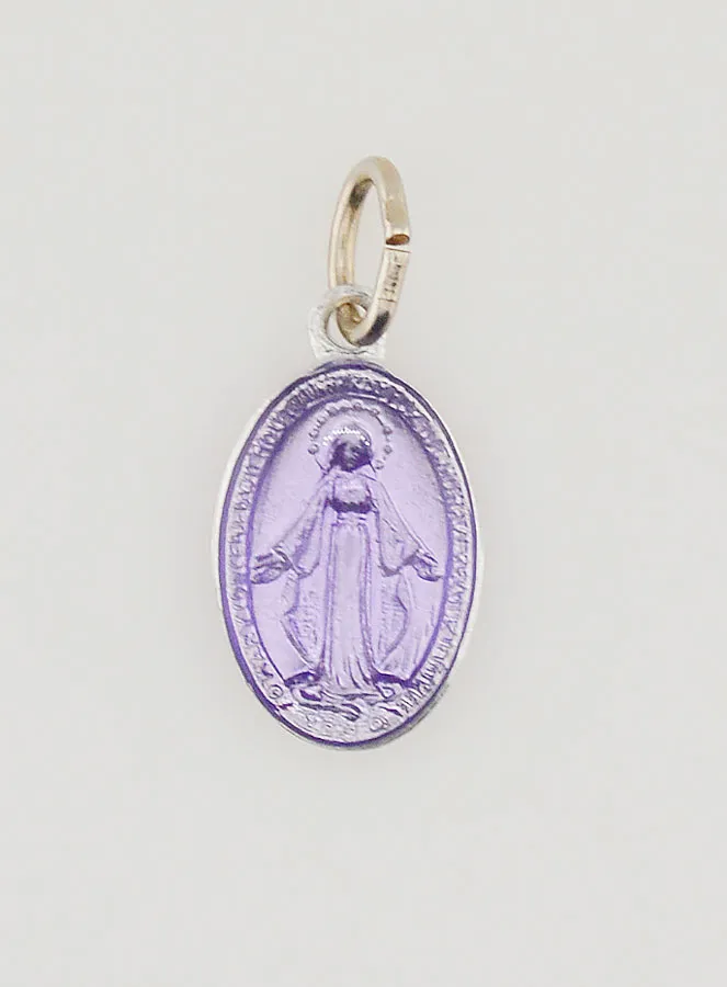 Purple Miraculous Medal - 14mm (pic 3)