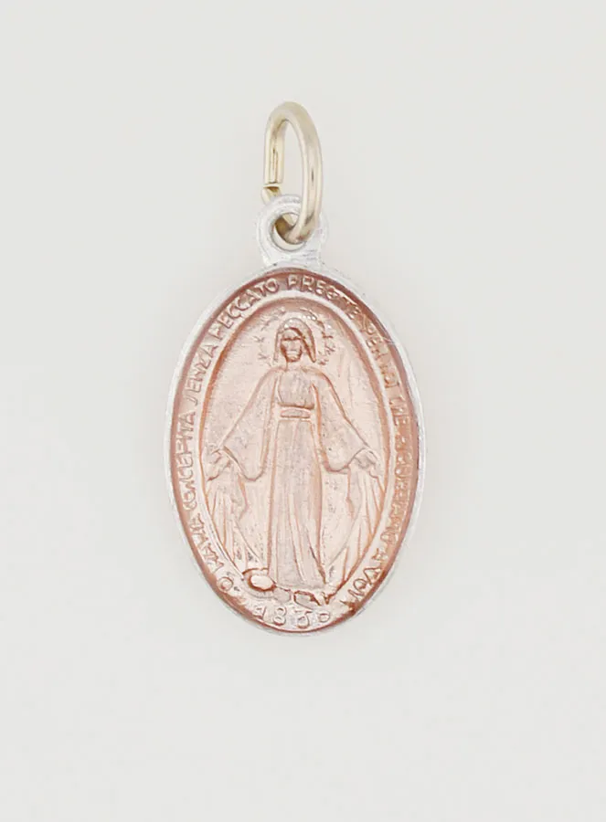 Pink Miraculous Medal - 14mm (pic 3)