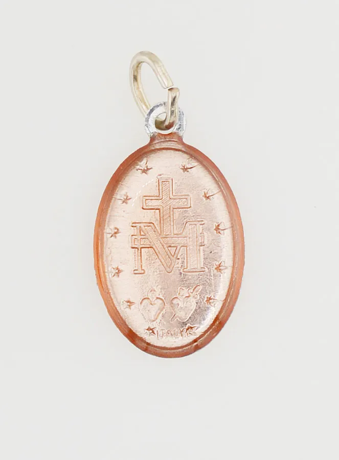 Pink Miraculous Medal - 14mm (pic 4)