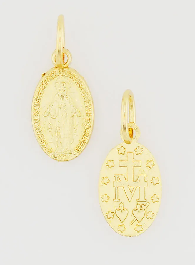 Golden Miraculous Medal Rue du Bac Paris - 12mm (pic 1)