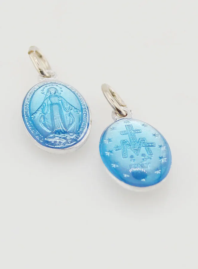 Blue Miraculous Medal - 14mm (pic 2)