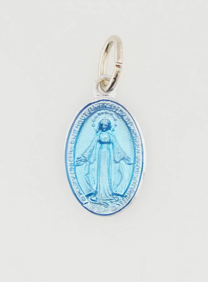 Blue Miraculous Medal - 14mm (pic 3)