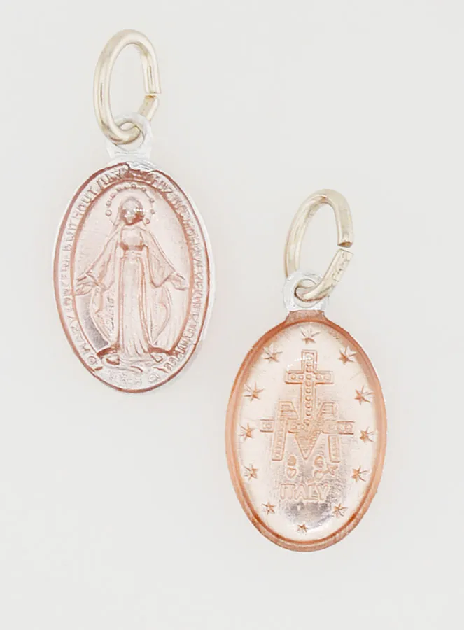 Miraculous Medal Pink - 14mm (pic 1)