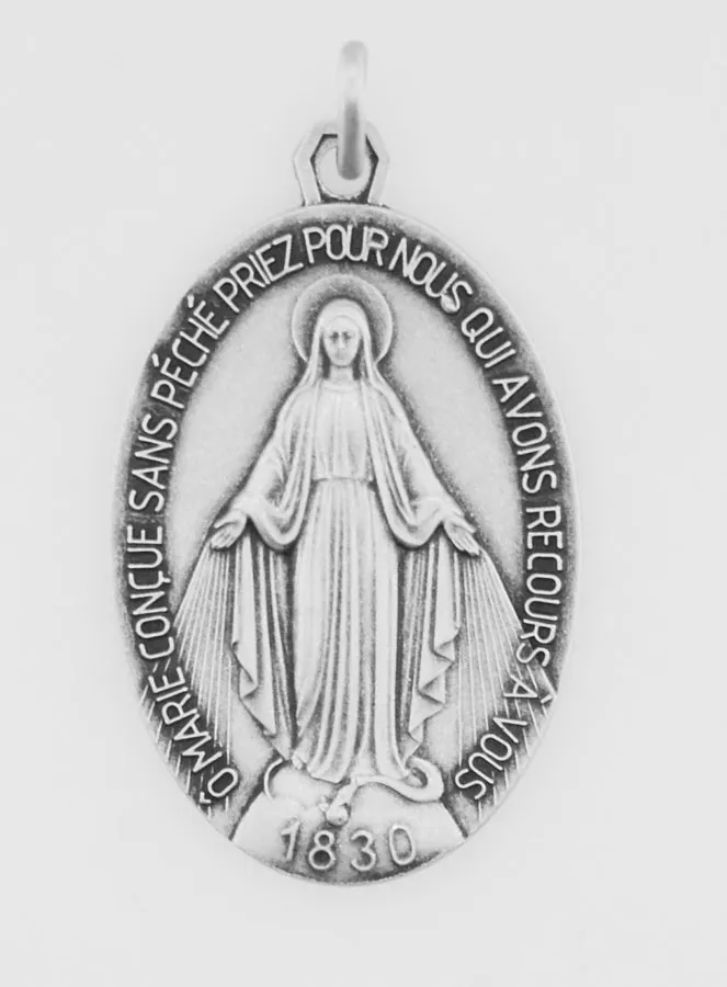 Large Miraculous Medal in Sterling Silver - 33mm (pic 1)