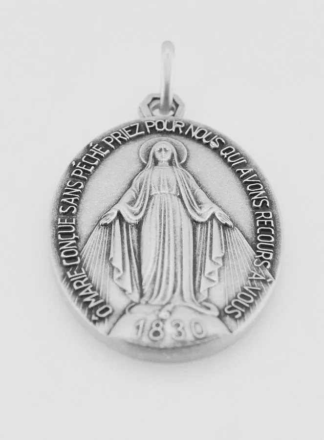 Large Miraculous Medal in Sterling Silver - 33mm (pic 2)