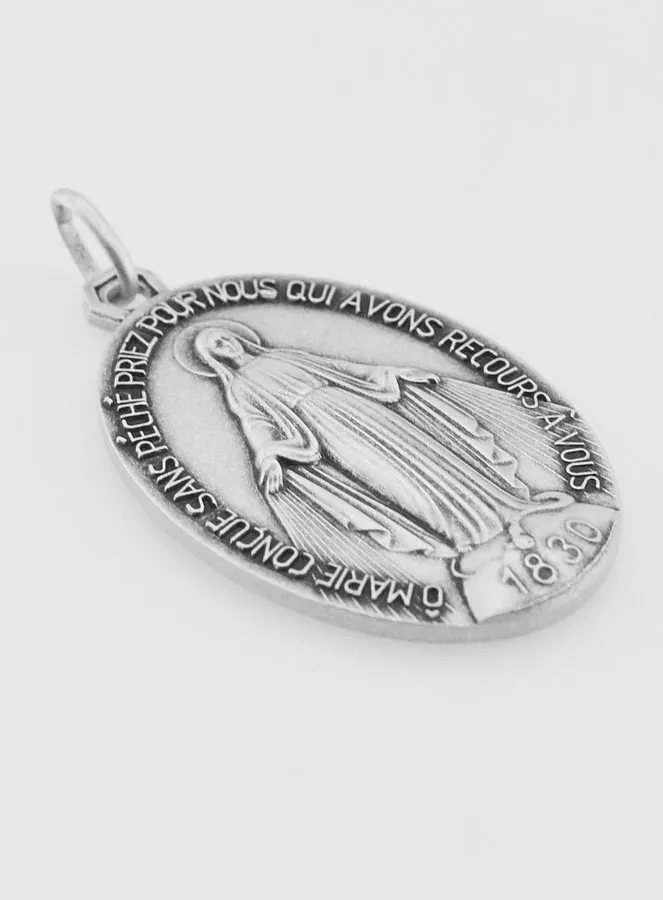 Large Miraculous Medal in Sterling Silver - 33mm (pic 3)