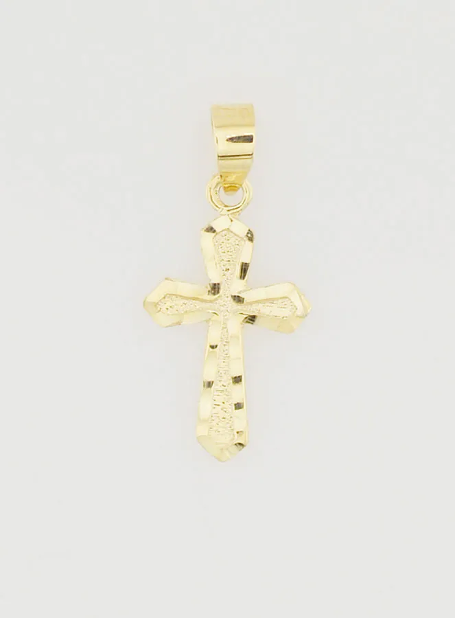 Crafted Cross Pendant 15mm - 9ct Gold (pic 1)