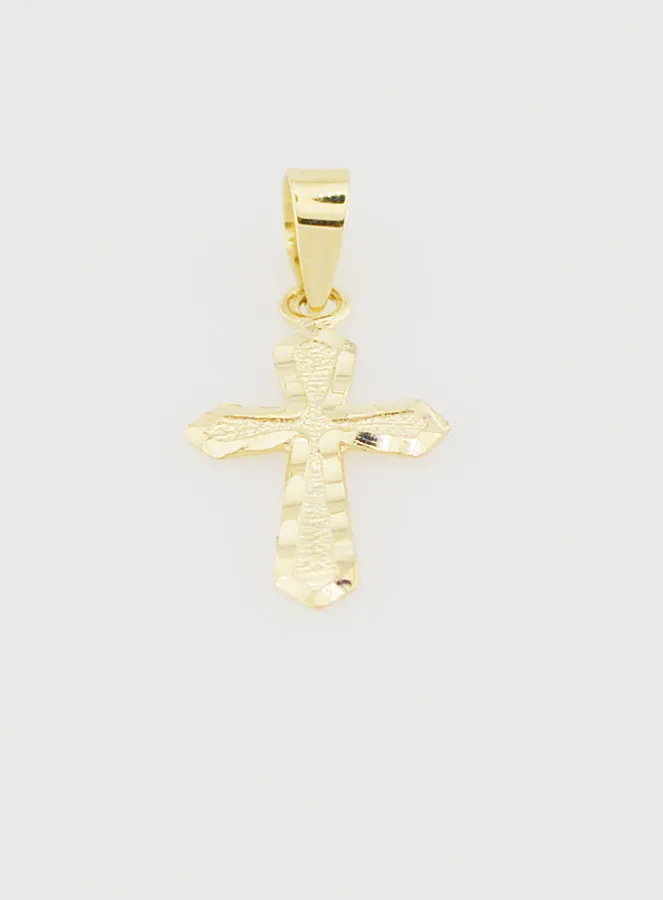 Crafted Cross Pendant 15mm - 9ct Gold (pic 2)