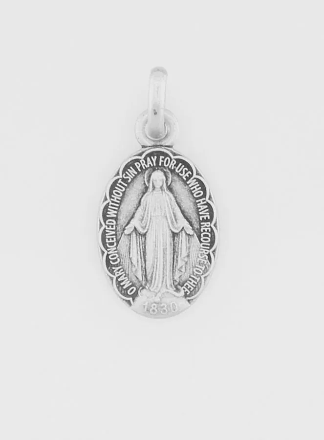 Silver Scalloped Miraculous Medal - 13mm (pic 1)