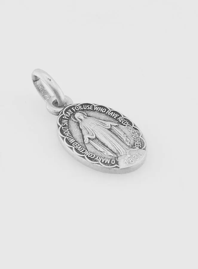 Silver Scalloped Miraculous Medal - 13mm (pic 3)