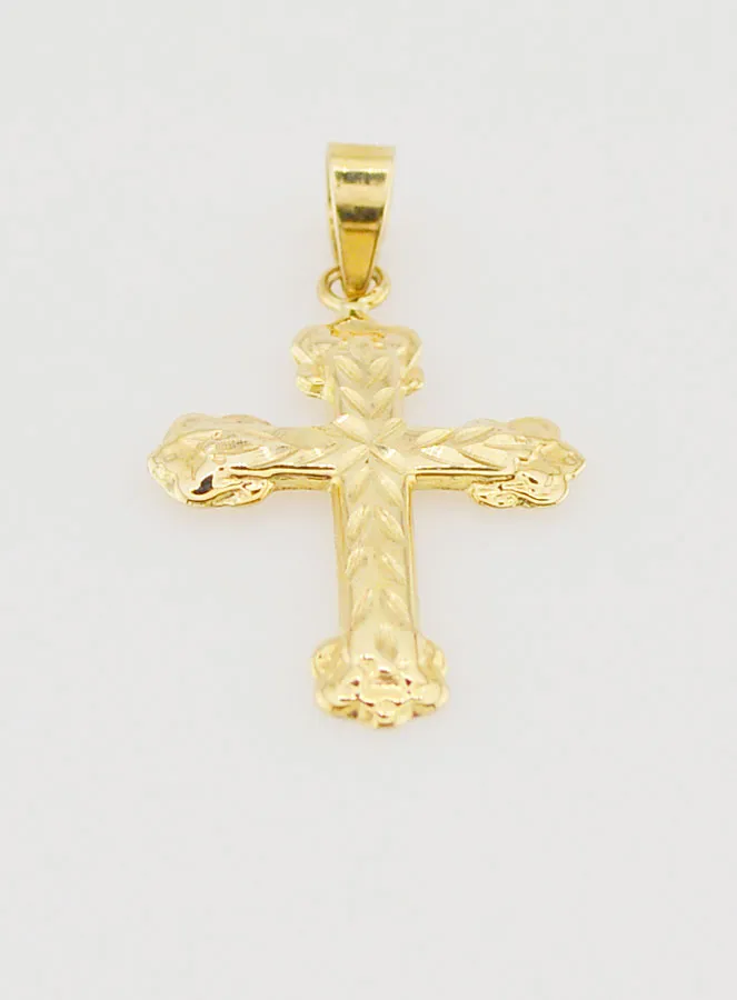 Baroque Cross Pendant 20mm - 9ct Gold (pic 2)