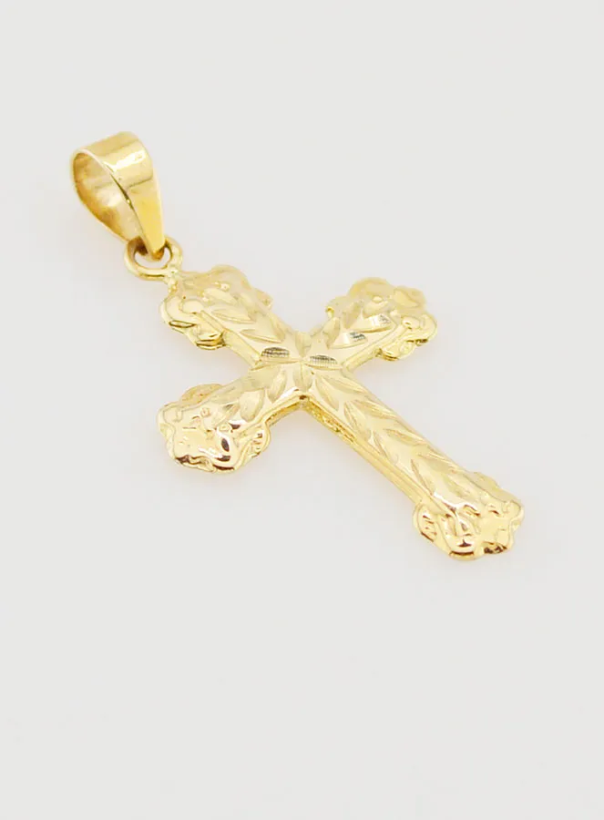Baroque Cross Pendant 20mm - 9ct Gold (pic 4)