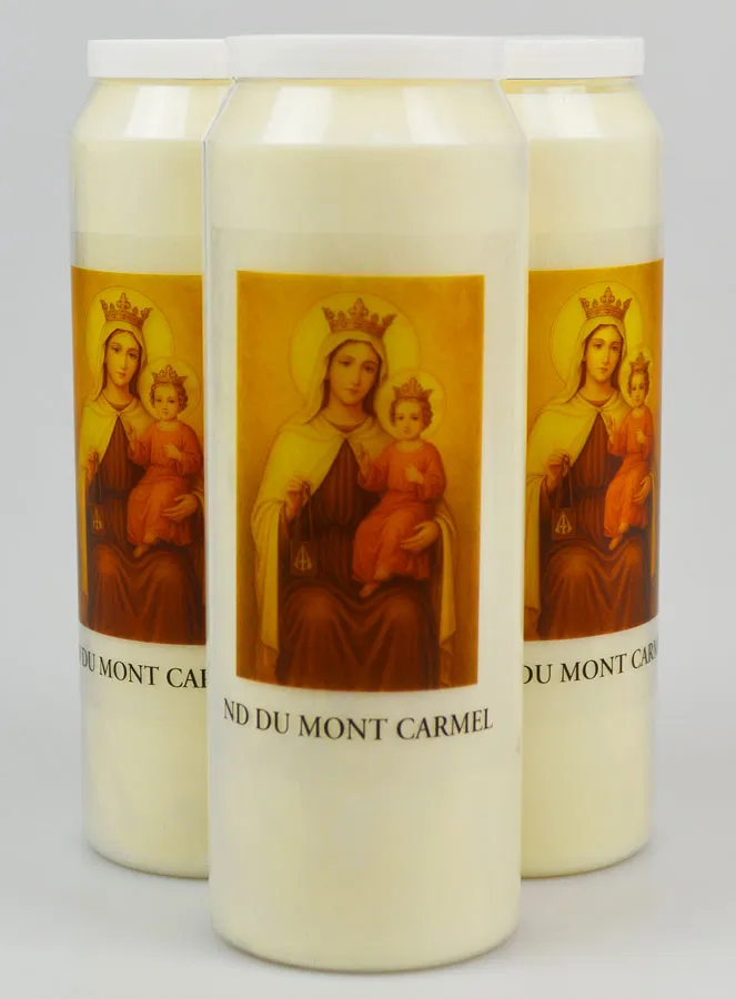 Set 3 Sanctuary Candles Our Lady of Mount Carmel (pic 1)