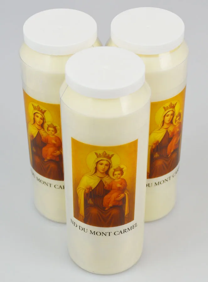 Set 3 Sanctuary Candles Our Lady of Mount Carmel (pic 2)