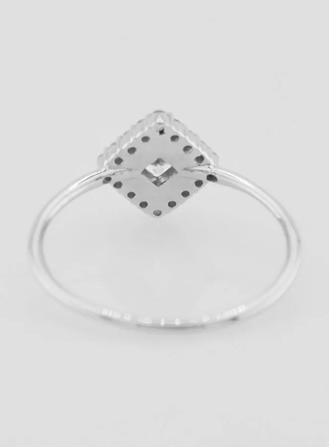 Solitaire Ring in Rhodium-Plated Silver and Zirconia - Size 56 (pic 4)
