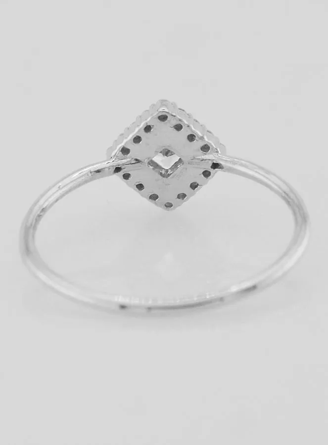 Solitaire Ring in Rhodium-Plated Silver and Zirconia - Size 60 (pic 4)