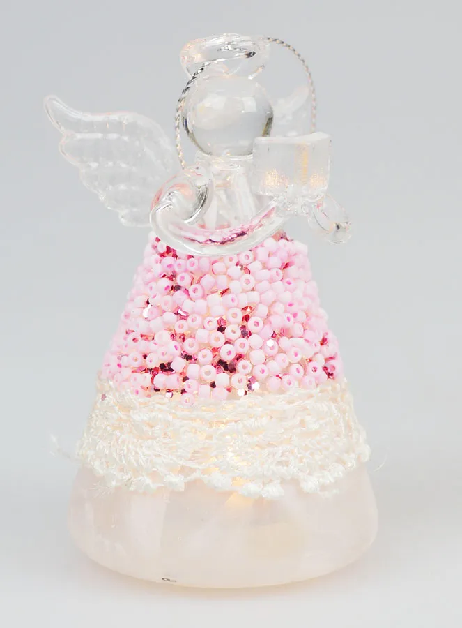 Set of 6 Light-Up Christmas Angels - 8cm (pic 3)