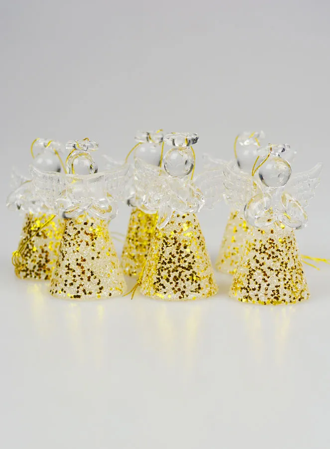 Set of 6 Hanging Angels - 4,5 cm (pic 1)