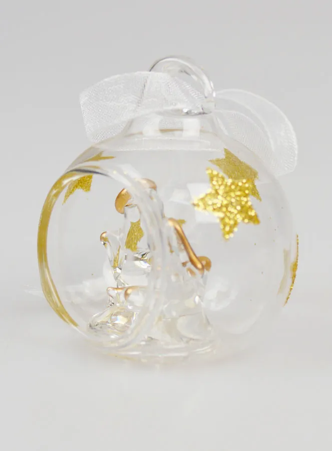 Holy Family Glass Christmas Bauble - 4cm (pic 2)