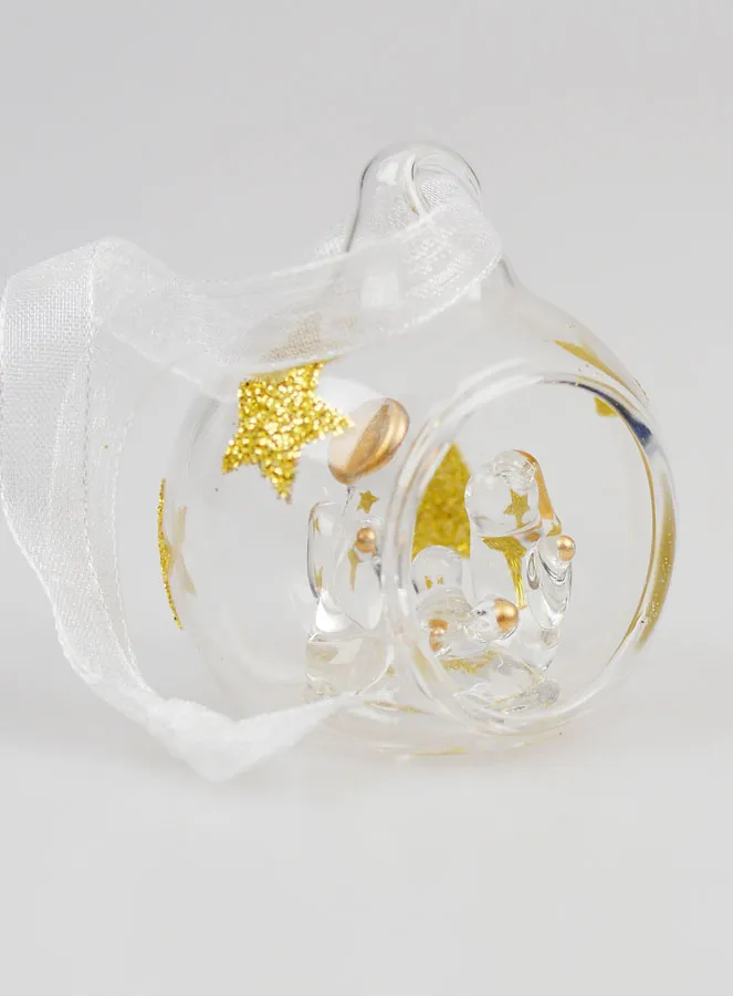 Holy Family Glass Christmas Bauble - 4cm (pic 3)