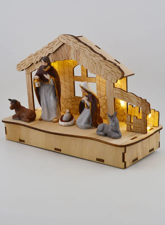 Illuminated Christmas Nativity Scene 20cm (pic 2)
