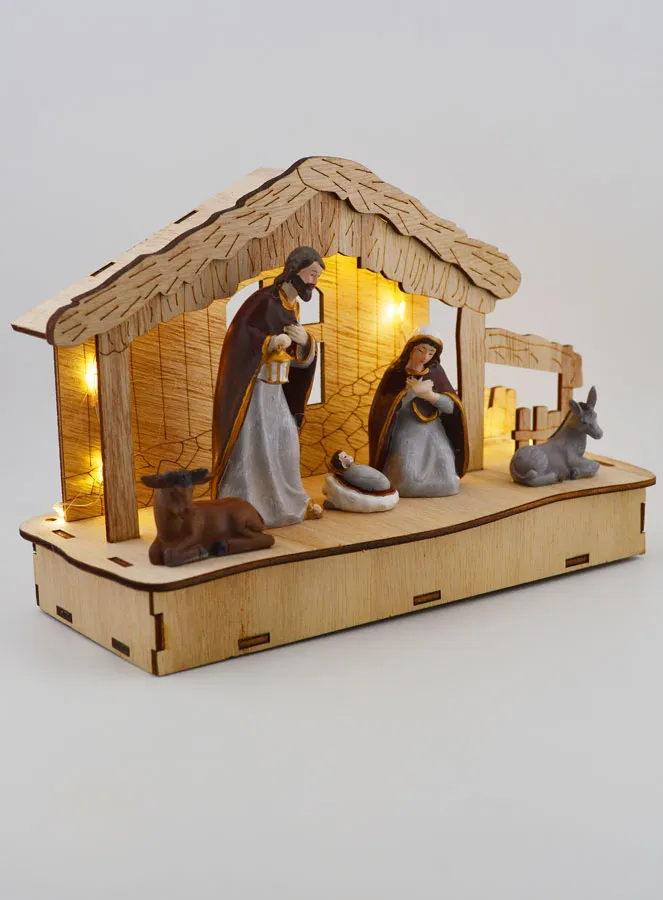 Illuminated Christmas Nativity Scene 20cm (pic 3)