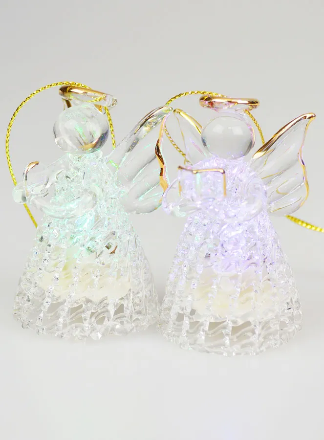 Set of 4 Light-Up Christmas Angels - 7cm (pic 3)