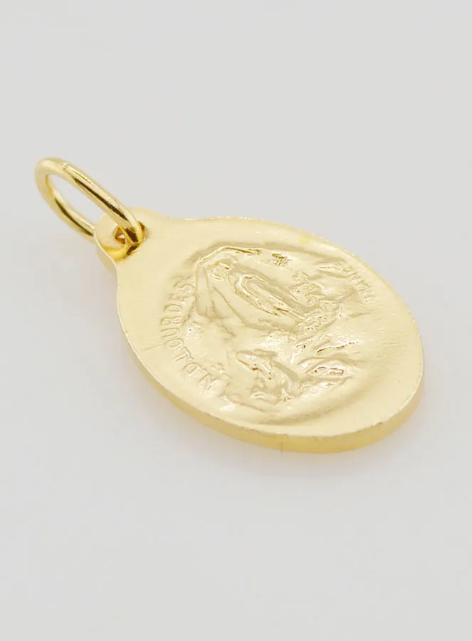 Oval Virgin Mary Profile Medal Gold Plated - 20mm (pic 4)