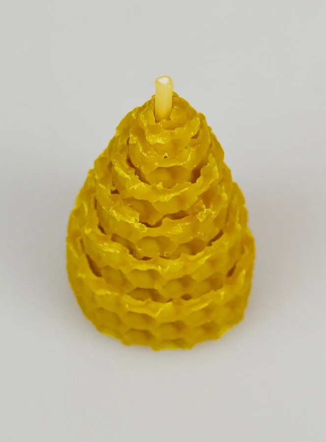 Cone-shaped Tabletop Candle 100% Beeswax - 5cm (pic 2)