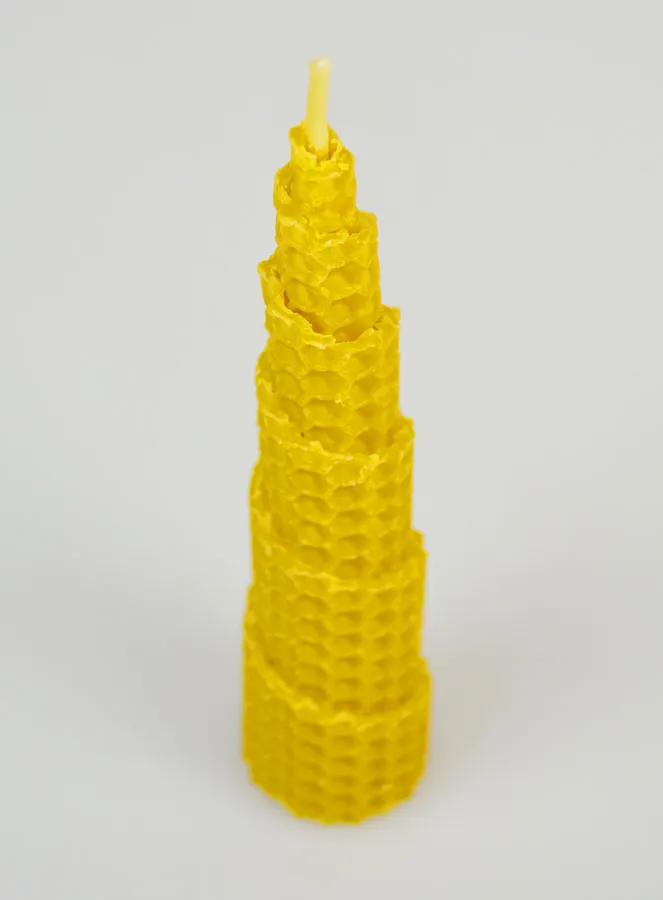 Cone Candle 100% Natural Beeswax - 15cm (pic 2)