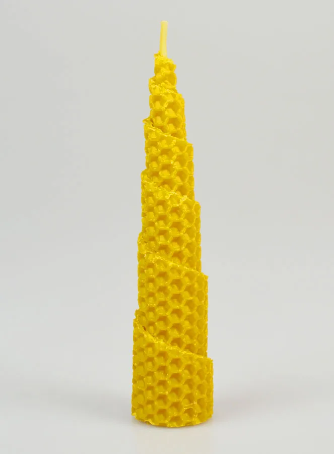 Cone-shaped Tabletop Candle 100% Beeswax - 15cm (pic 1)