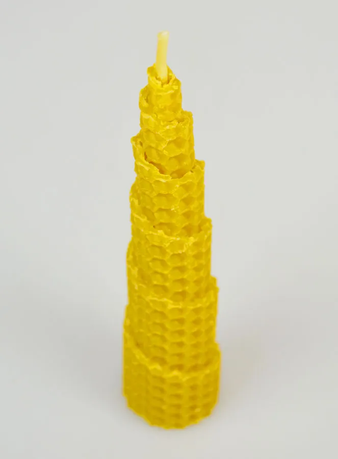 Cone-shaped Tabletop Candle 100% Beeswax - 15cm (pic 2)