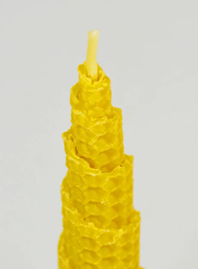 Cone-shaped Tabletop Candle 100% Beeswax - 15cm (pic 4)