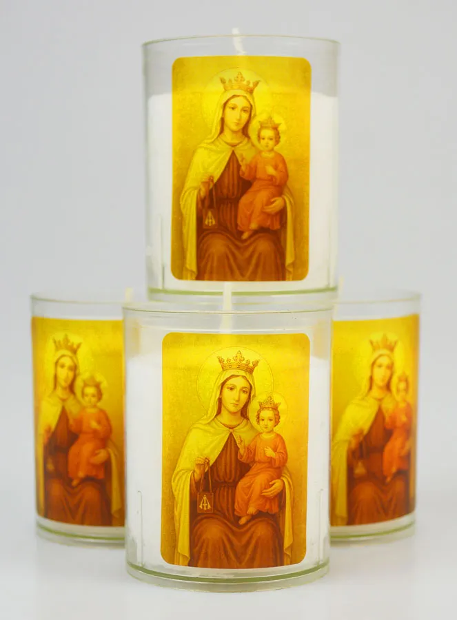 Set of 4 Votive Candles Our Lady of Mount Carmel (pic 1)