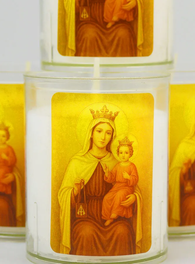 Set of 4 Votive Candles Our Lady of Mount Carmel (pic 3)