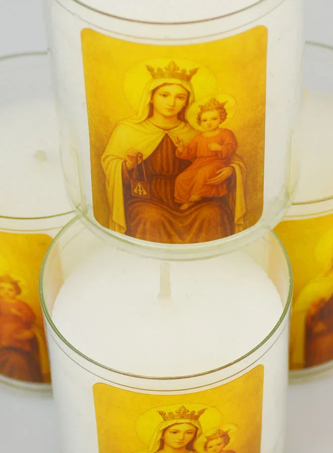 Set of 4 Votive Candles Our Lady of Mount Carmel (pic 4)