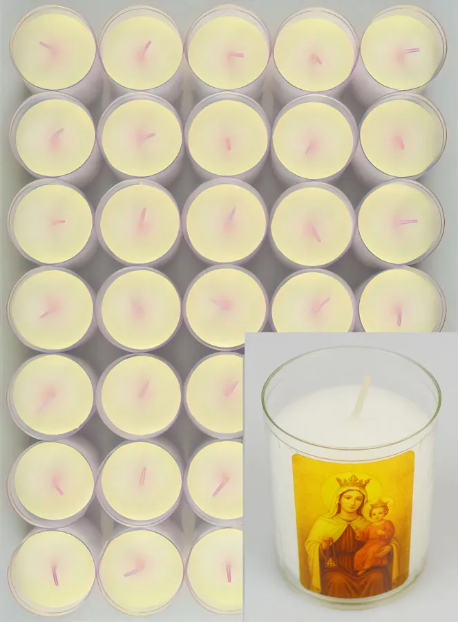 Set of 48 Votive Candles Our Lady of Mount Carmel (pic 2)