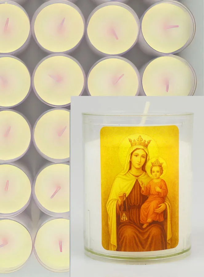 Set of 24 Votive Candles Our Lady of Mount Carmel (pic 3)