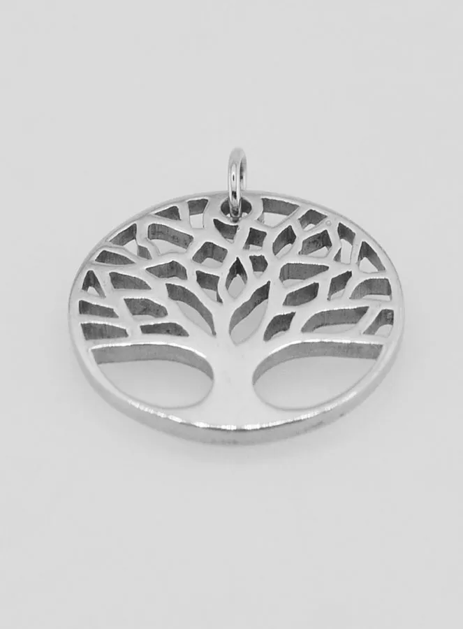 Openwork Tree of Life Medal in Stainless Steel - 18mm (pic 2)