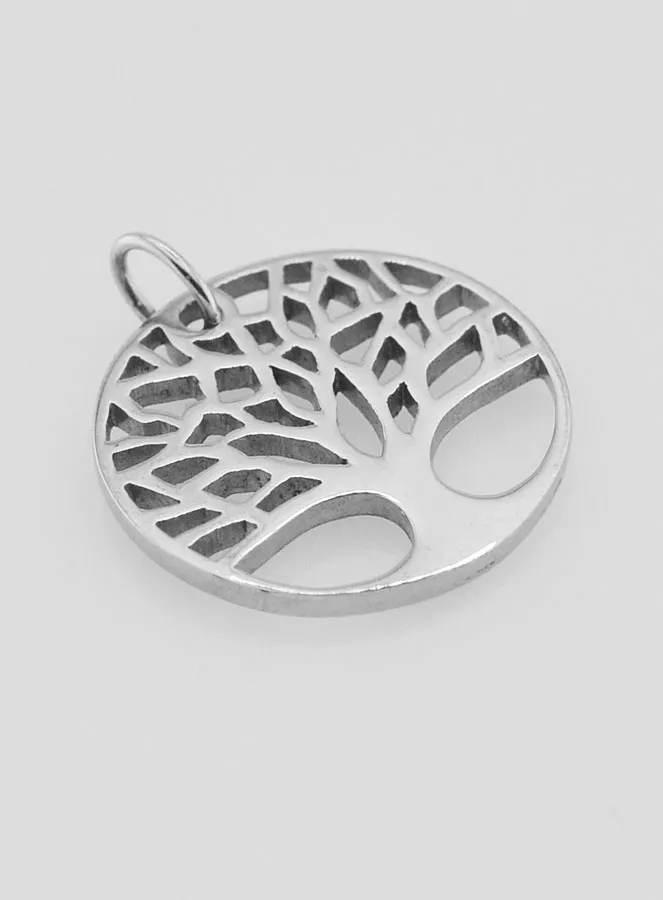 Openwork Tree of Life Medal in Stainless Steel - 18mm (pic 3)