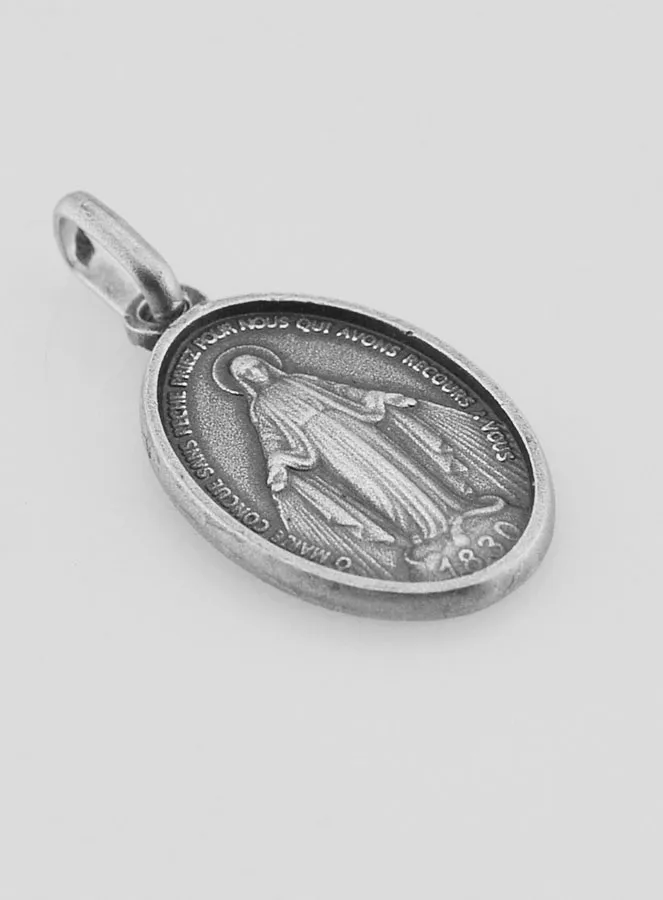 Miraculous Medal of the Rue du Bac Paris in Silver - 18mm (pic 3)