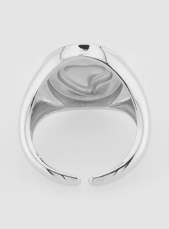 Adjustable Ex Voto Signet Ring in Silvery Brass (pic 4)