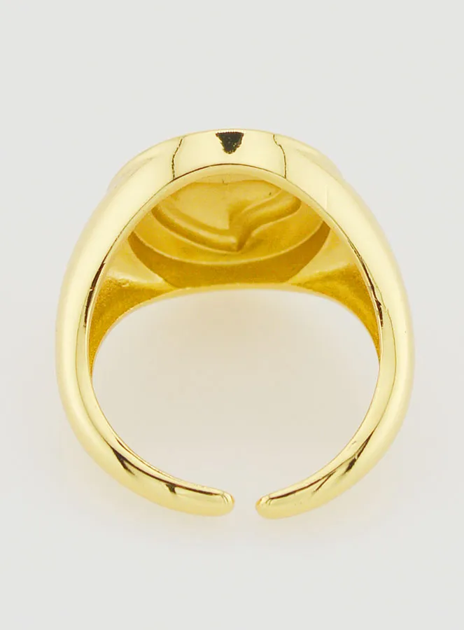 Adjustable Signet Ring Ex Voto in Golden Brass (pic 4)