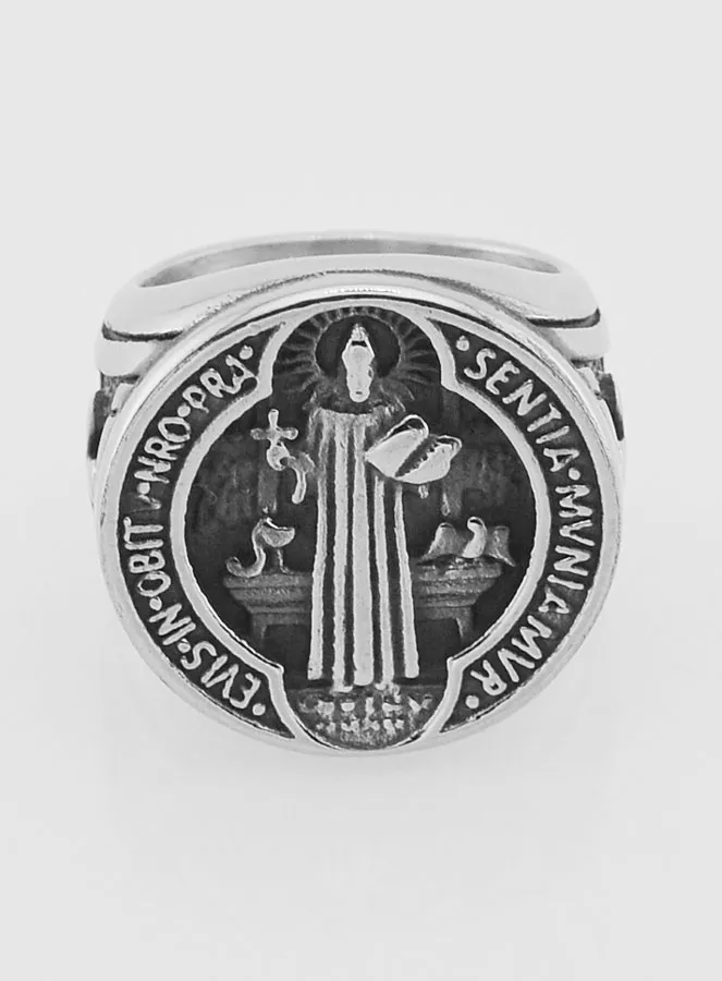 Saint Benedict Signet Ring - Size 54 (pic 1)