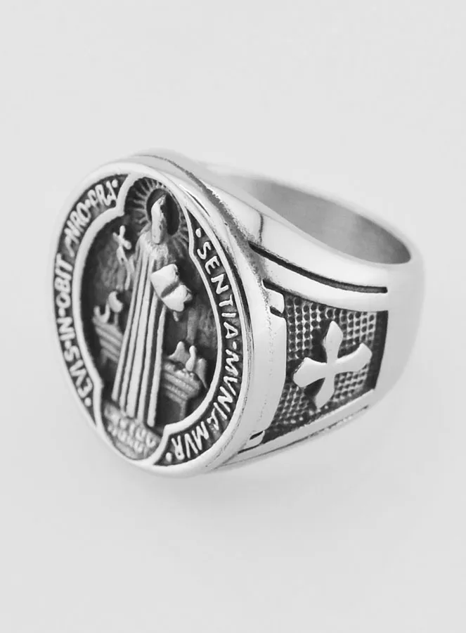 Saint Benedict Signet Ring - Size 54 (pic 2)