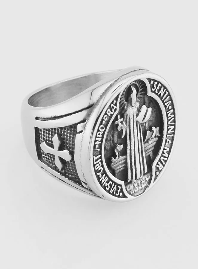 Saint Benedict Signet Ring - Size 54 (pic 3)