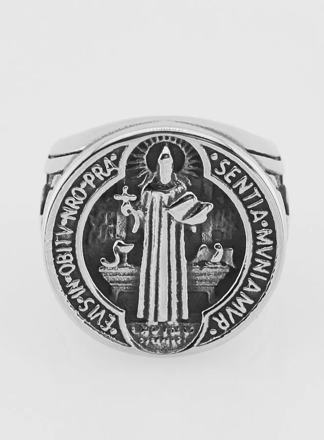 Saint Benedict Signet Ring - Size 57 (pic 1)