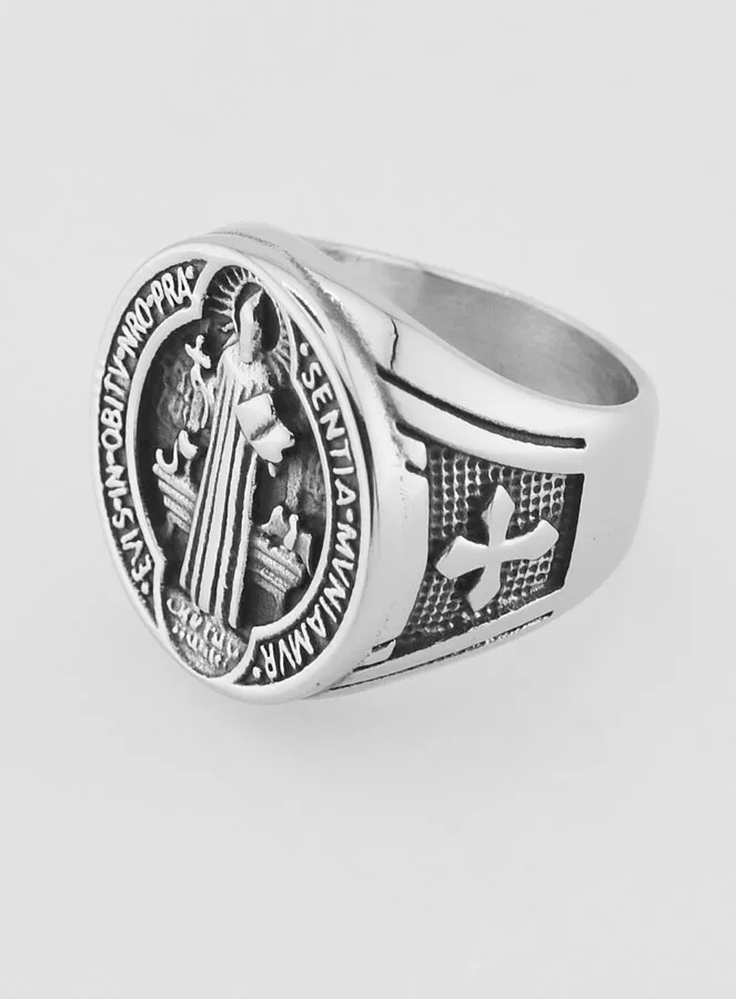 Saint Benedict Signet Ring - Size 57 (pic 2)